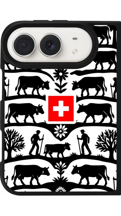 Coque iPhone Duo - Silicone rigide noir Poya Suisse 3