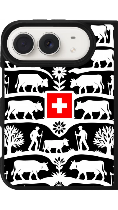 Coque iPhone Duo - Silicone rigide noir Poya Suisse 3 noir