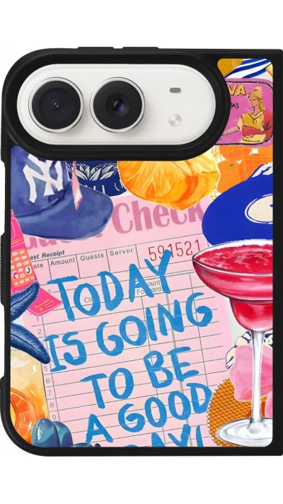 Coque iPhone Duo - Silicone rigide noir Preppy Today is Going to be a good day
