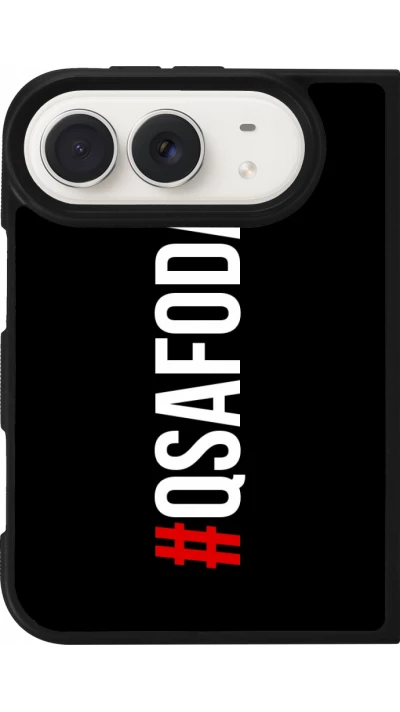 Coque iPhone Duo - Silicone rigide noir Qsafoda 1