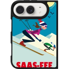 iPhone Duo Case Hülle - Silikon schwarz Saas-Fee Ski Downhill
