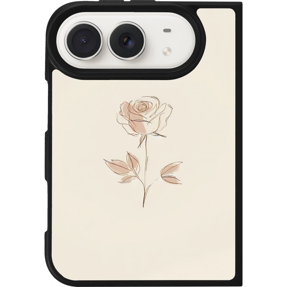 iPhone Duo Case Hülle - Silikon schwarz Rosa Sand Minimalistisch