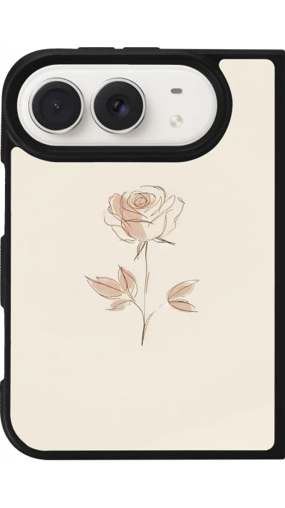 Coque iPhone Duo - Silicone rigide noir Sable Rose Minimaliste