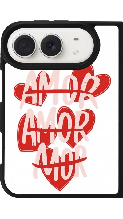 Coque iPhone Duo - Silicone rigide noir Saint Valentines Day 26 Amor