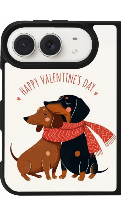 Coque iPhone Duo - Silicone rigide noir Saint Valentines Day 26 Happy Valentine