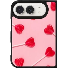 Coque iPhone Duo - Silicone rigide noir Saint Valentines Day 26 Lollipop