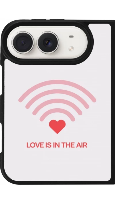 Coque iPhone Duo - Silicone rigide noir Saint Valentines Day 26 Love is in the air