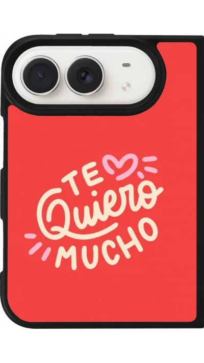 Coque iPhone Duo - Silicone rigide noir Saint Valentines Day 26 Te quiero mucho