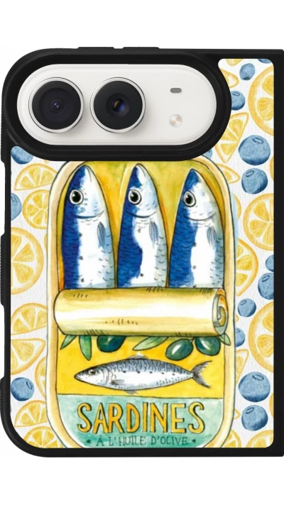 Coque iPhone Duo - Silicone rigide noir Sardines in oil 2026