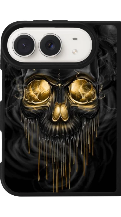 Coque iPhone Duo - Silicone rigide noir Skull 02