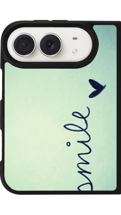 Coque iPhone Duo - Silicone rigide noir Smile