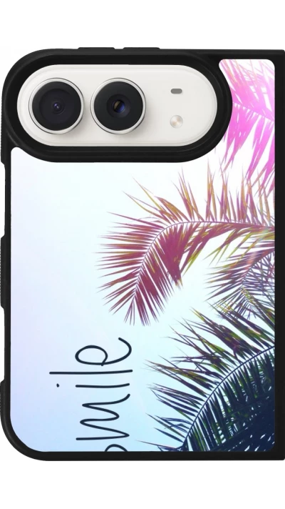 Coque iPhone Duo - Silicone rigide noir Smile 05