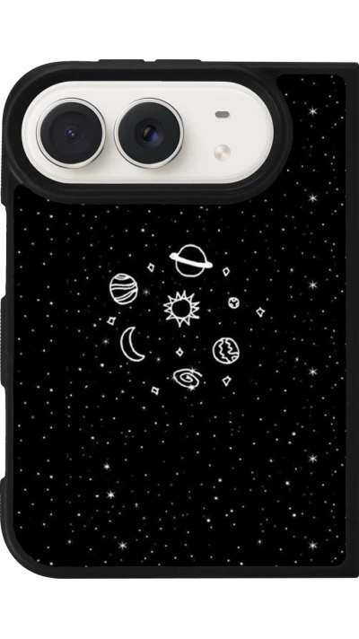 Coque iPhone Duo - Silicone rigide noir Space Doodle