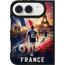 Coque iPhone Duo - Silicone rigide noir Football France splash 2026