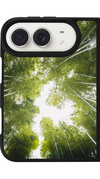 Coque iPhone Duo - Silicone rigide noir Spring 23 forest blue sky