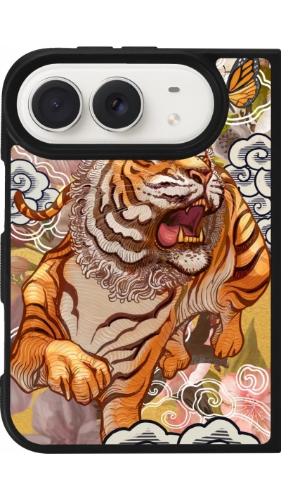 Coque iPhone Duo - Silicone rigide noir Spring 23 japanese tiger