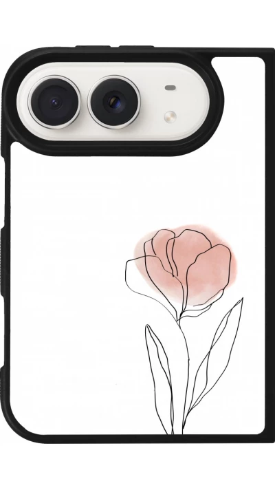 Coque iPhone Duo - Silicone rigide noir Spring 23 minimalist flower