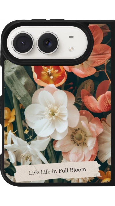 Coque iPhone Duo - Silicone rigide noir Full Bloom Spring 2026