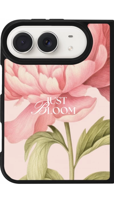 Coque iPhone Duo - Silicone rigide noir Just Bloom Spring 2026