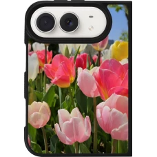 Coque iPhone Duo - Silicone rigide noir Tulips Spring 2026