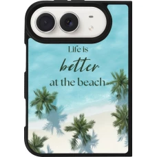 iPhone Duo Case Hülle - Silikon schwarz Summer 2025 Life is better at the beach