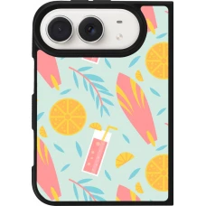 iPhone Duo Case Hülle - Silikon schwarz Summer 2025 Pattern citron