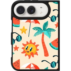 iPhone Duo Case Hülle - Silikon schwarz Summer 2025 Pattern soleil