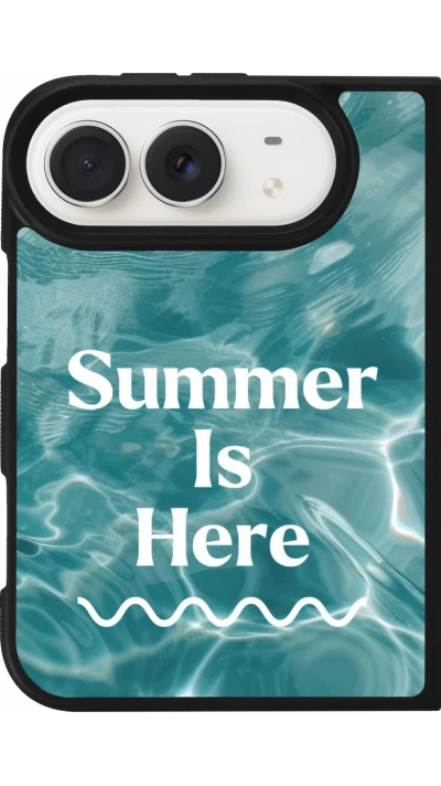 Coque iPhone Duo - Silicone rigide noir Summer 2025 Summer is here