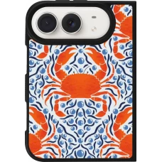 Coque iPhone Duo - Silicone rigide noir Crabs and pearls Summer 2026