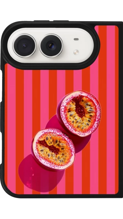 Coque iPhone Duo - Silicone rigide noir Passion fruit Summer 2026