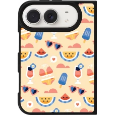Coque iPhone Duo - Silicone rigide noir Pattern Summer 2026
