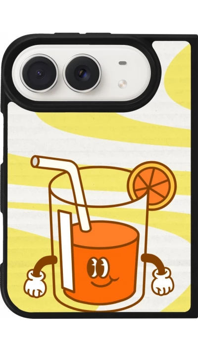 Coque iPhone Duo - Silicone rigide noir Summer drink 2026