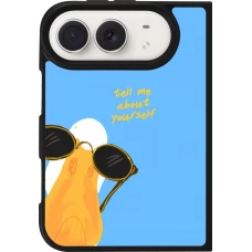 Coque iPhone Duo - Silicone rigide noir Tell me about yourself Summer 2026