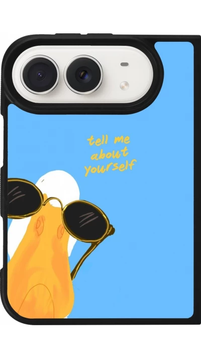 Coque iPhone Duo - Silicone rigide noir Tell me about yourself Summer 2026