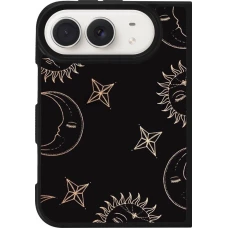Coque iPhone Duo - Silicone rigide noir Suns and Moons