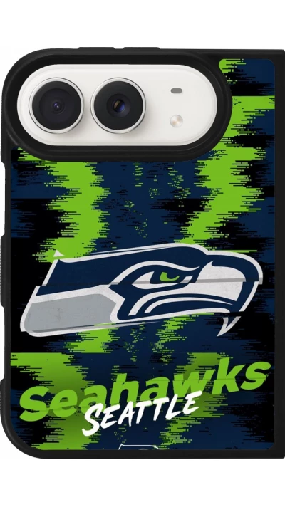Coque iPhone Duo - Silicone rigide noir Super Bowl 26 Seattle 2