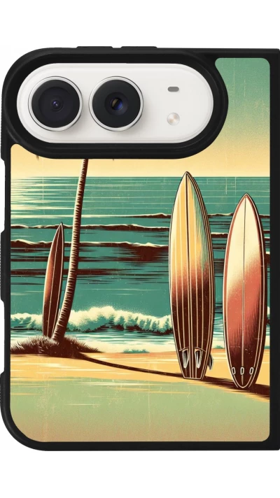 Coque iPhone Duo - Silicone rigide noir Surf Paradise