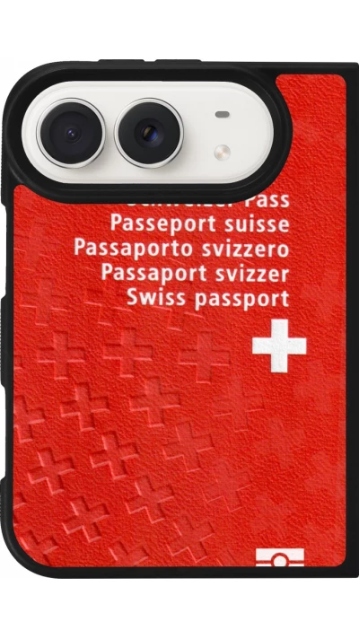 Coque iPhone Duo - Silicone rigide noir Swiss Passport
