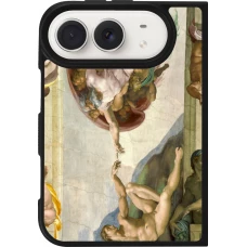 Coque iPhone Duo - Silicone rigide noir Tableau art - La Création d’Adam - Michel-Ange