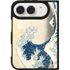 Coque iPhone Duo - Silicone rigide noir Tableau art - La Grande Vague de Kanagawa - Hokusai
