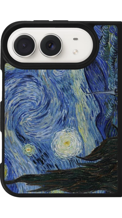Coque iPhone Duo - Silicone rigide noir Tableau art - La Nuit étoilée - Van Gogh