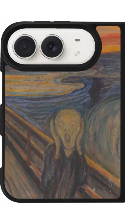 Coque iPhone Duo - Silicone rigide noir Tableau art - Le Cri - Edvard Munch