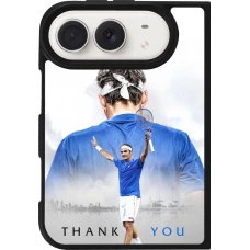 Coque iPhone Duo - Silicone rigide noir Thank you Roger