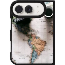 Coque iPhone Duo - Silicone rigide noir Travel 01