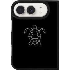 Coque iPhone Duo - Silicone rigide noir Turtles lines on black