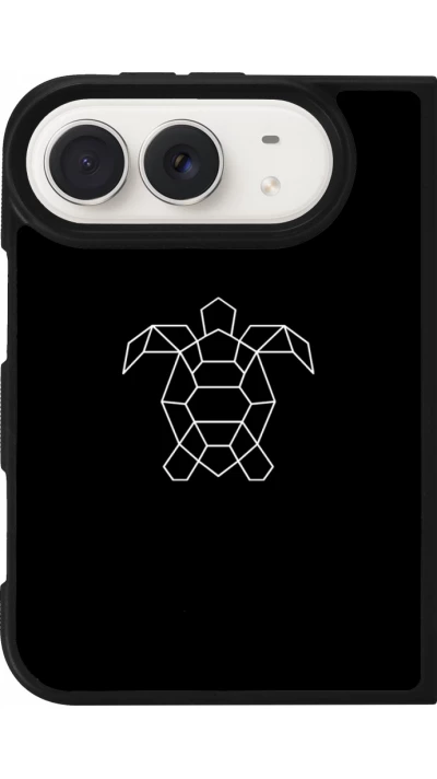 Coque iPhone Duo - Silicone rigide noir Turtles lines on black