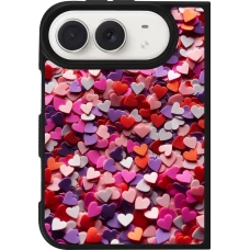 iPhone Duo Case Hülle - Silikon schwarz Valentin 2025 Konfetti