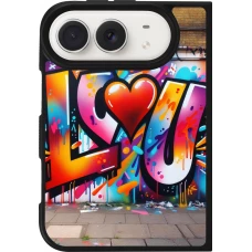 iPhone Duo Case Hülle - Silikon schwarz Valentin 2025 Liebe U Tag