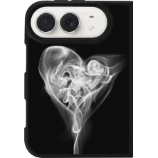 Coque iPhone Duo - Silicone rigide noir Valentine 2022 Black Smoke