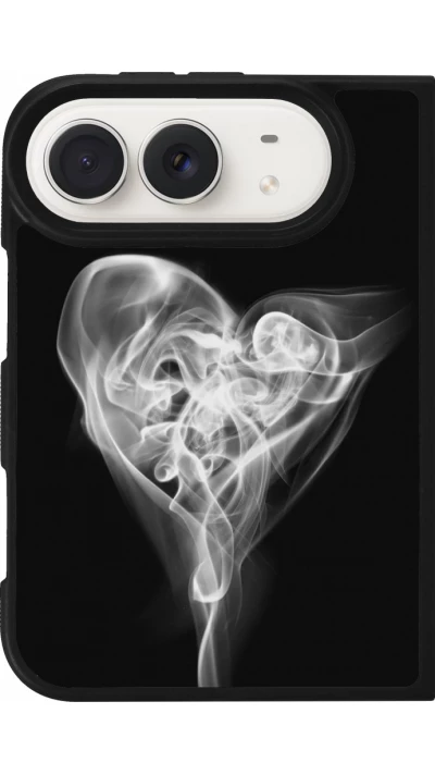 Coque iPhone Duo - Silicone rigide noir Valentine 2022 Black Smoke